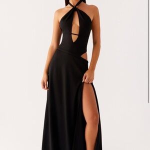 Peppermayo Black Backless Maxi Dress